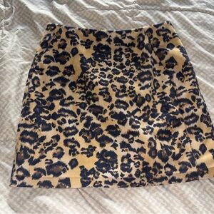 Aqua Leopard Print Mini Skirt XS Bloomingdale’s